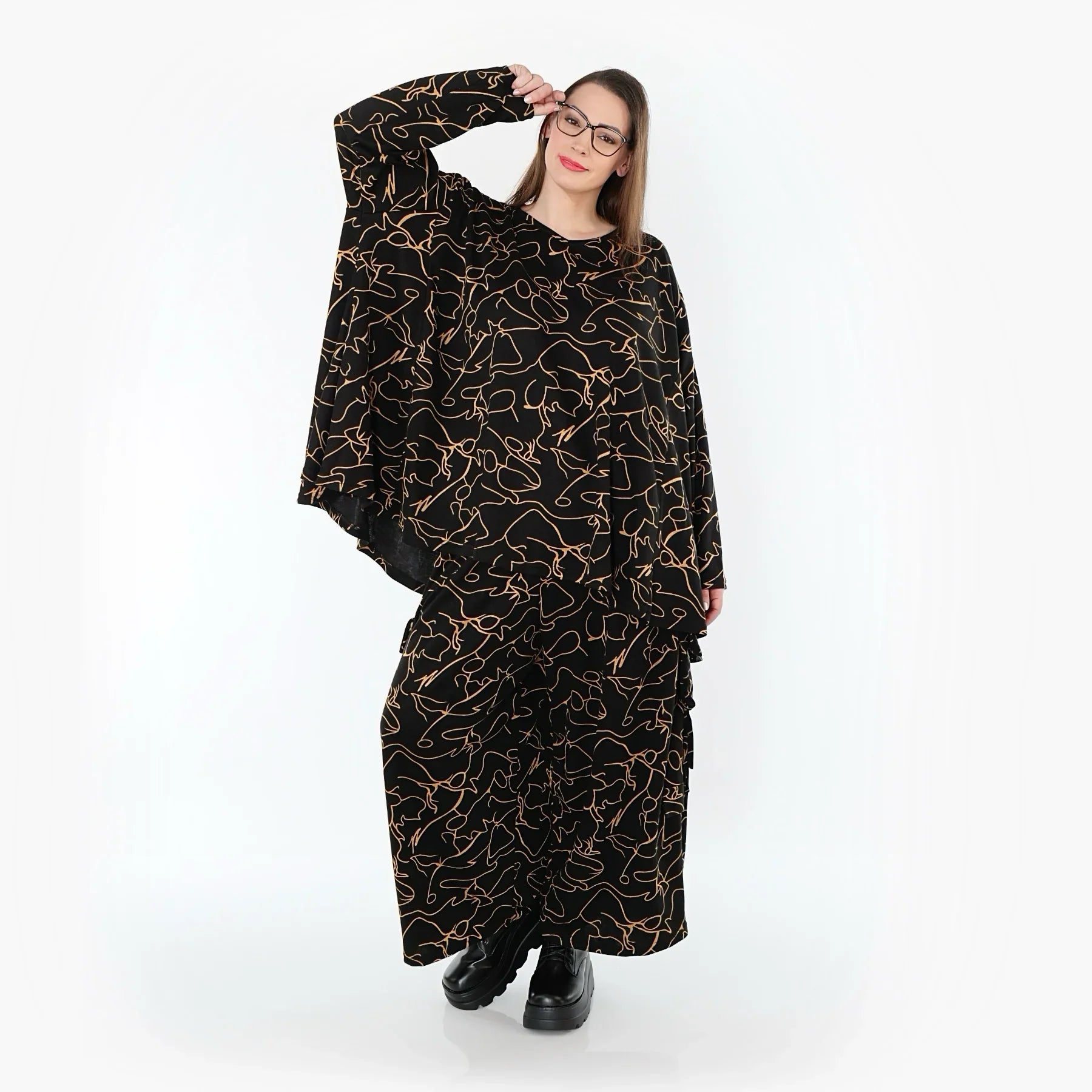 AKH Fashion 593 Big Shirt, noir-orange