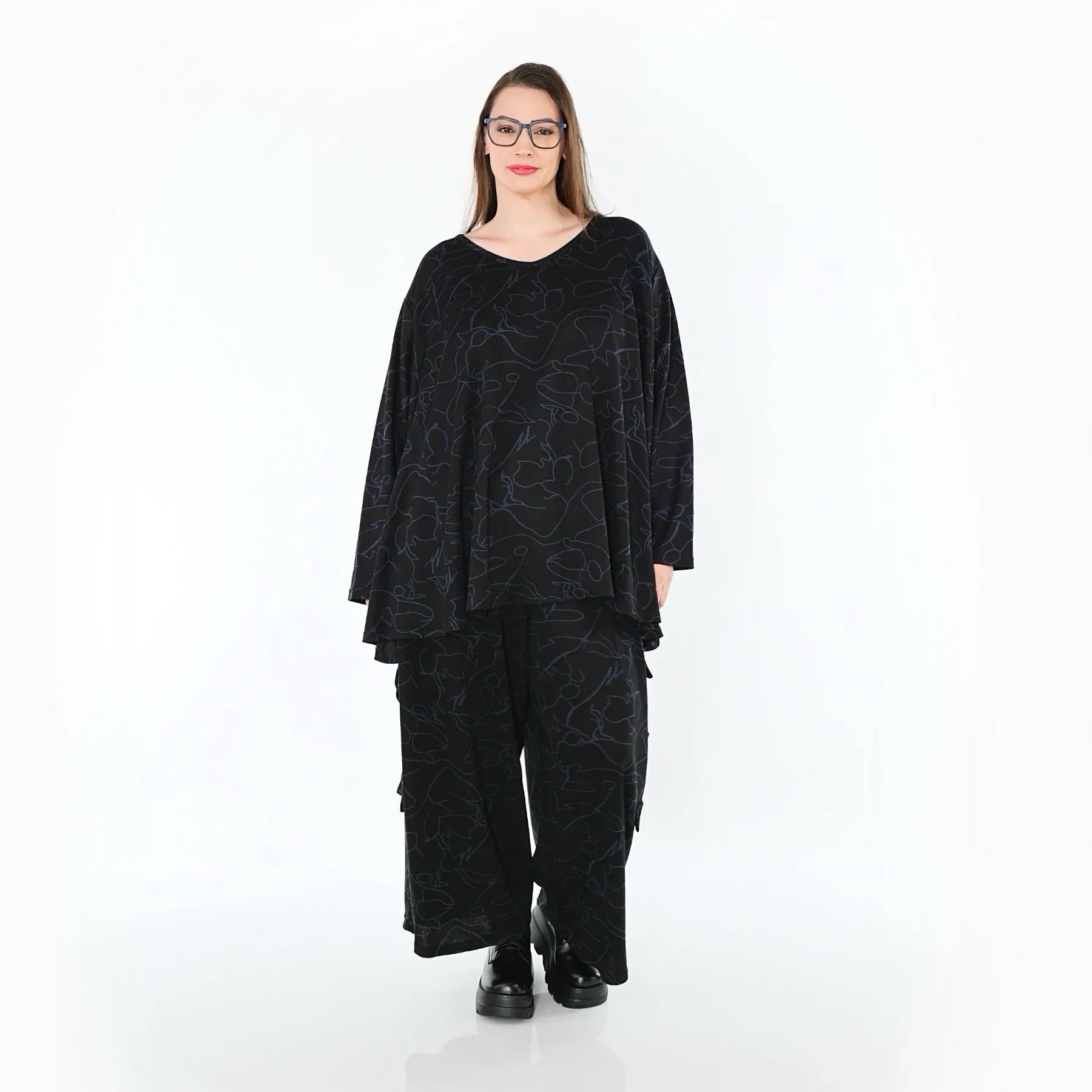 AKH Fashion 7125 pantalon, noir-bleu