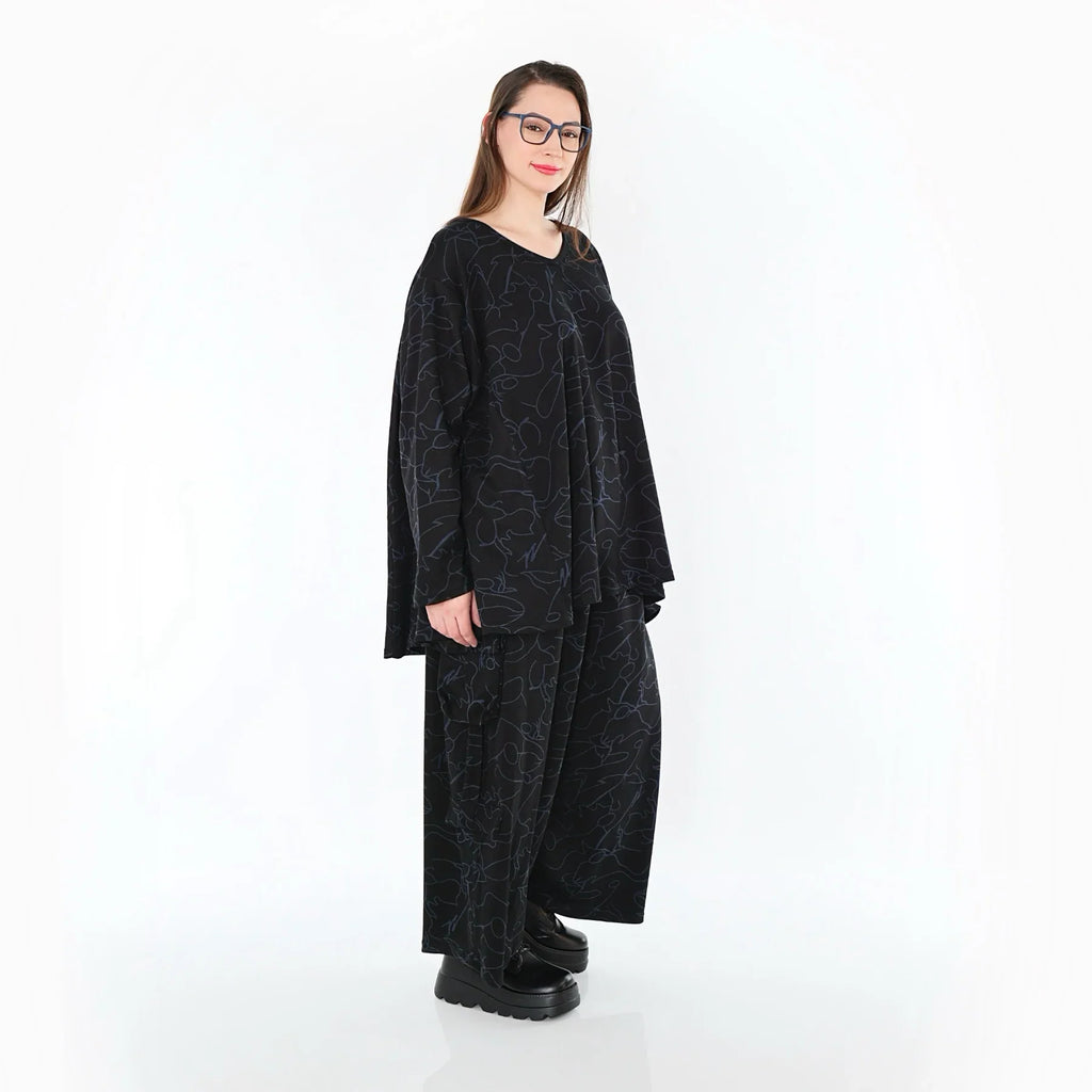AKH Fashion 7125 pantalon, noir-bleu