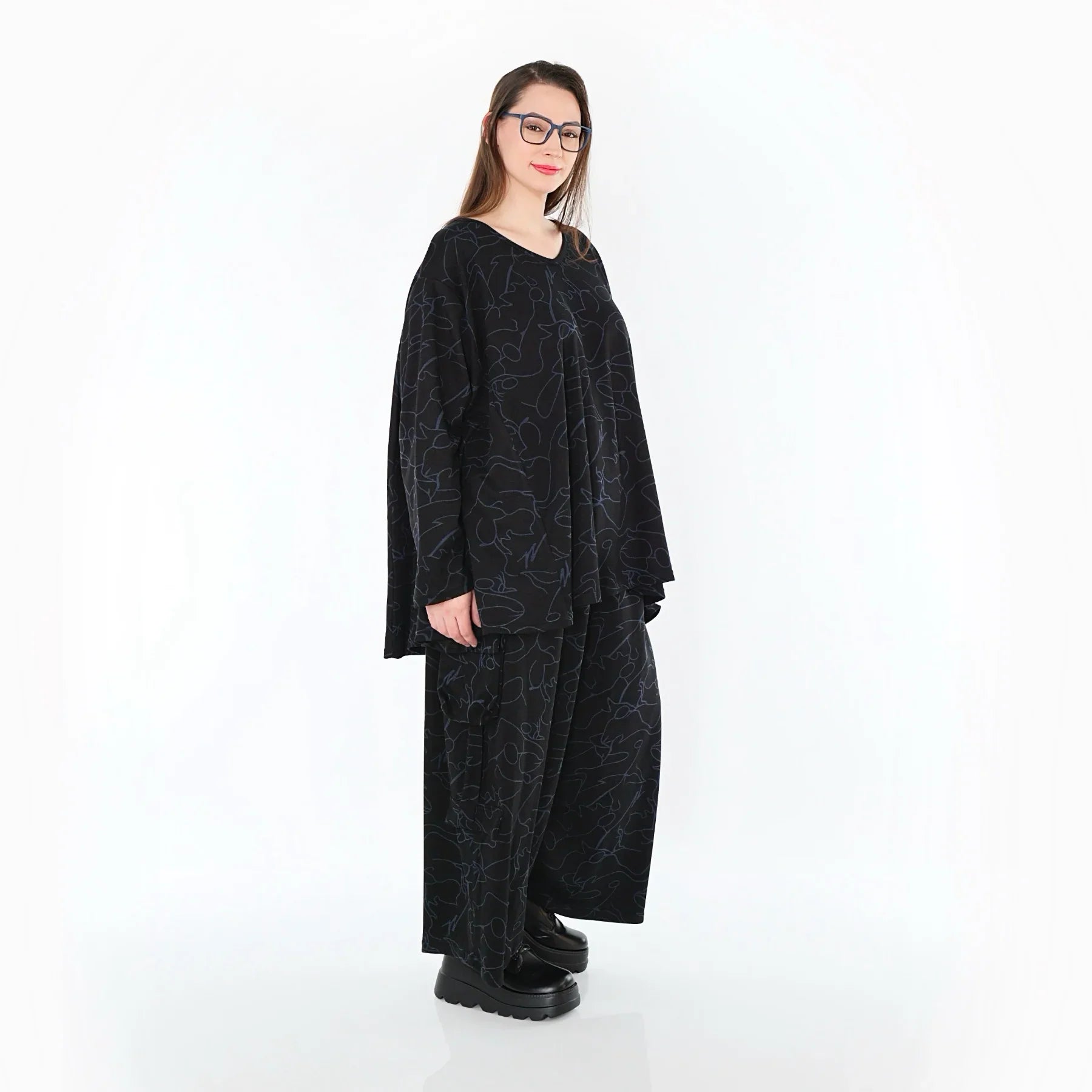 AKH Fashion 7125 pantalon, noir-bleu