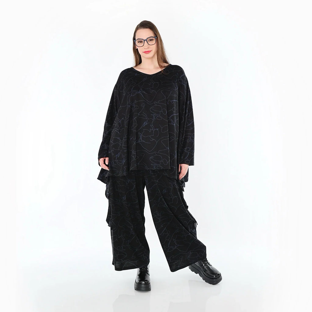 AKH Fashion 7125 pantalon, noir-bleu