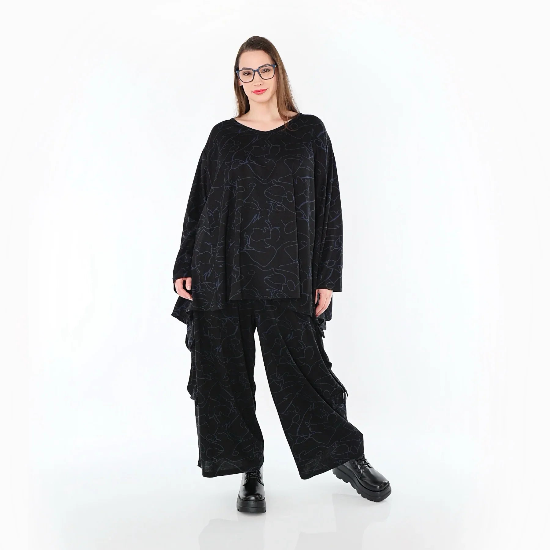 AKH Fashion 7125 pantalon, noir-bleu