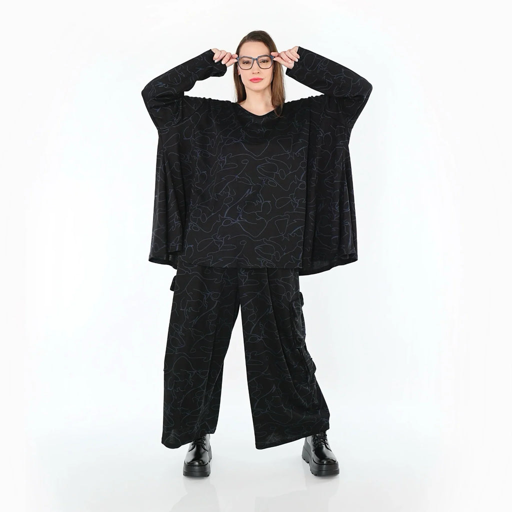 AKH Fashion 7125 pantalon, noir-bleu