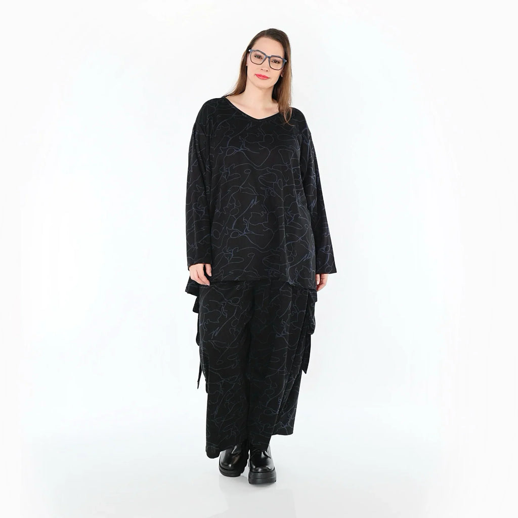 AKH Fashion 7125 pantalon, noir-bleu