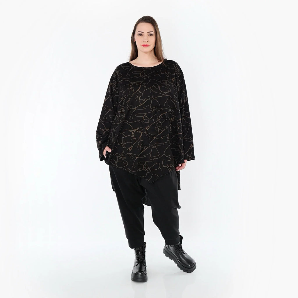 AKH Fashion 7138 Big Shirt, Noir-Marron