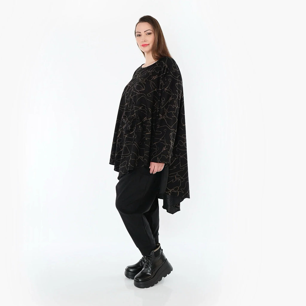 AKH Fashion 7138 Big Shirt, Noir-Marron