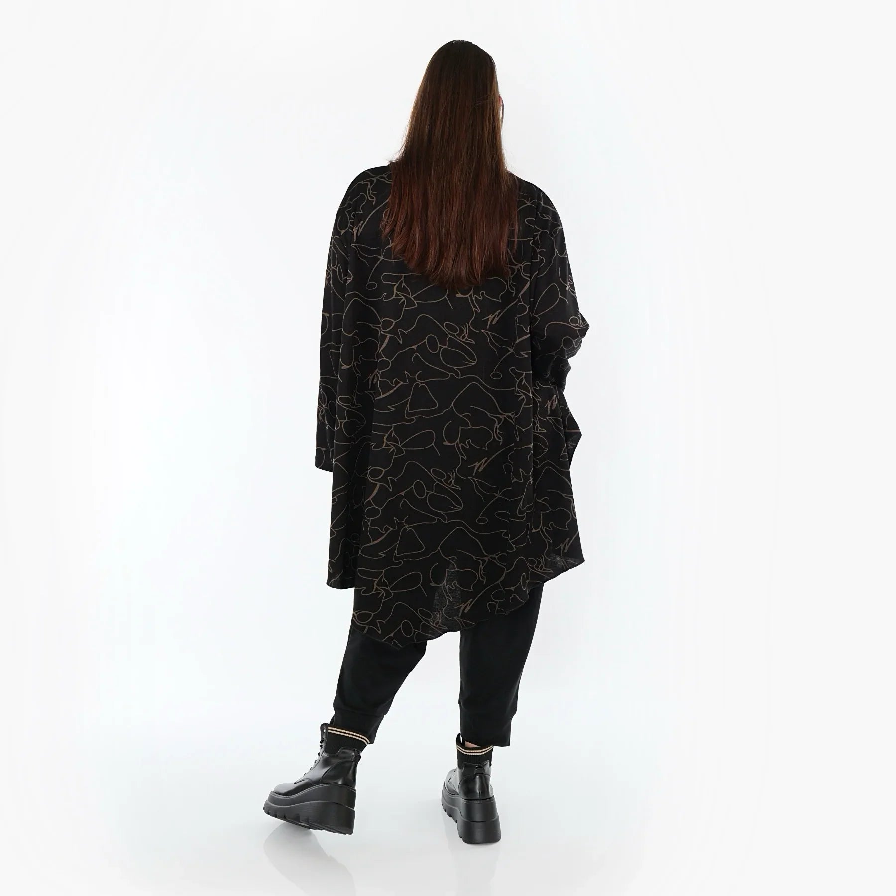 AKH Fashion 7138 Big Shirt, Noir-Marron