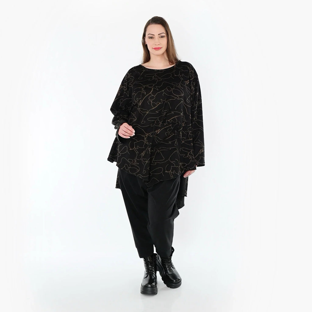 AKH Fashion 7138 Big Shirt, Noir-Marron