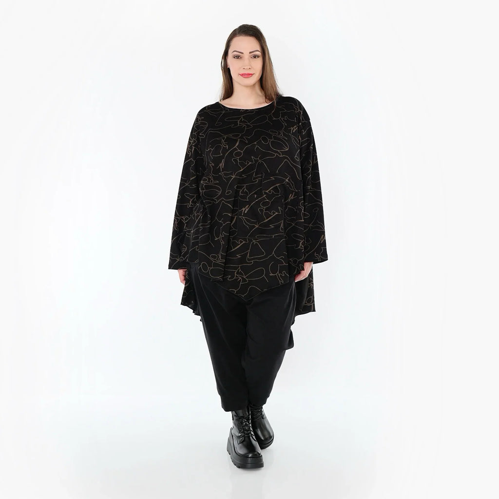 AKH Fashion 7138 Big Shirt, Noir-Marron