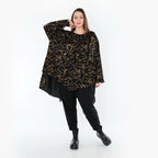 AKH Fashion 7138 Big Shirt, Noir-Orange