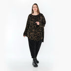AKH Fashion 7138 Big Shirt, Noir-Orange
