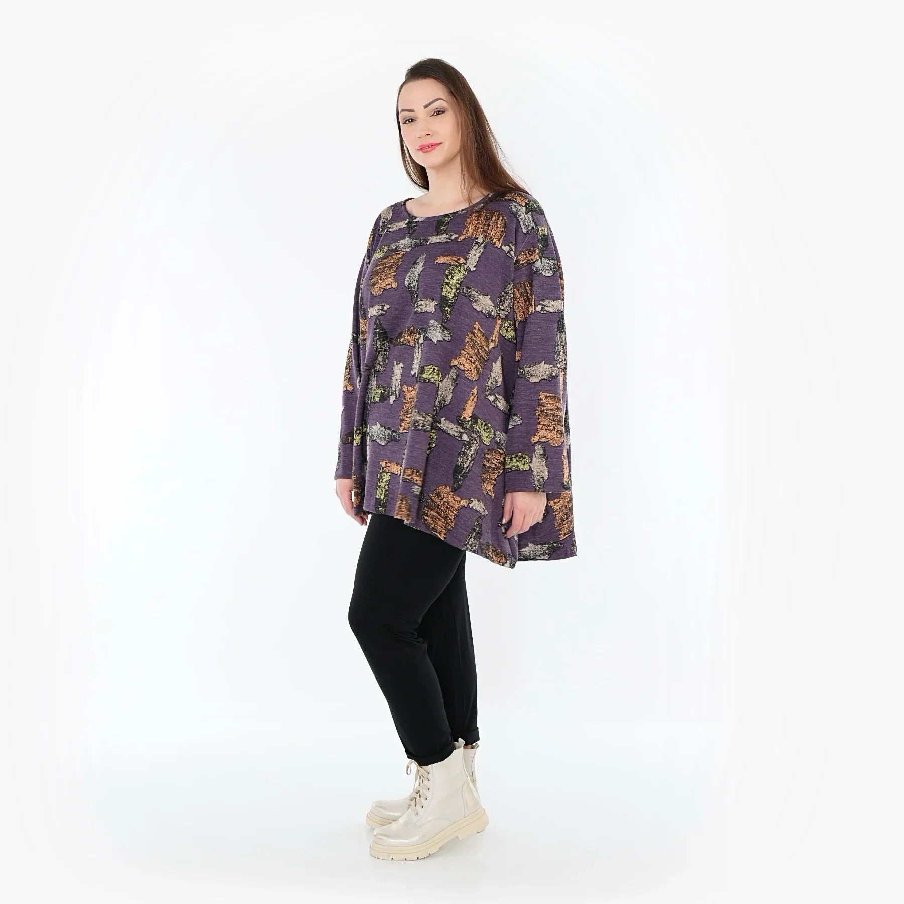 AKH Fashion 593 Big Shirt, Violet-Multi