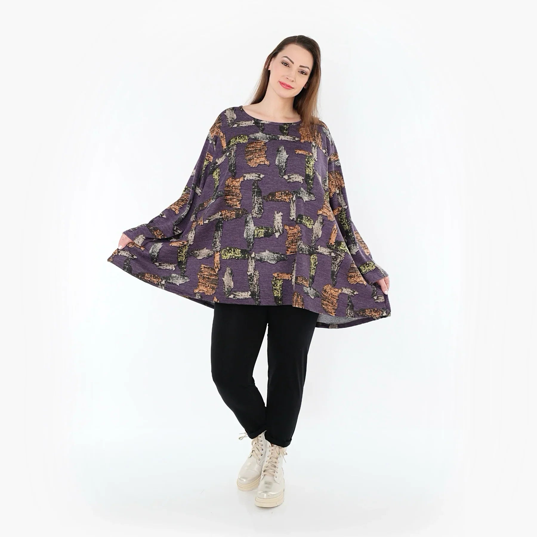 AKH Fashion 593 Big Shirt, Violet-Multi