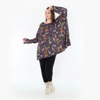 AKH Fashion 593 Big Shirt, Violet-Multi