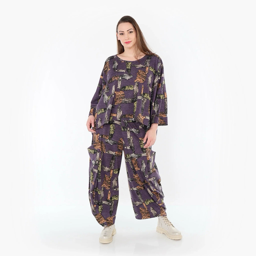 AKH Fashion 3018, Poncho, violet-multi