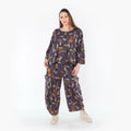AKH Fashion 8069 Pantalon, Violet-Multi