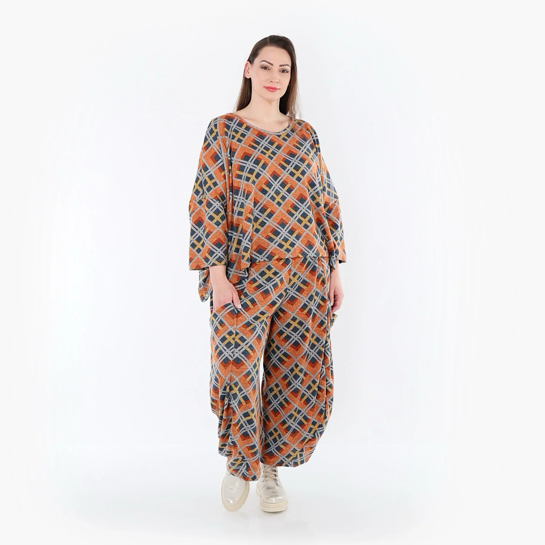 AKH Fashion 3018 Jeté, orange-bleu-gris