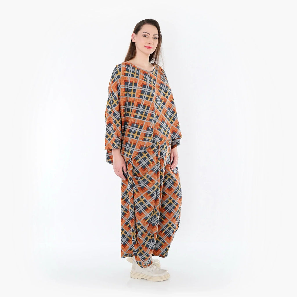 AKH Fashion 3018 Jeté, orange-bleu-gris