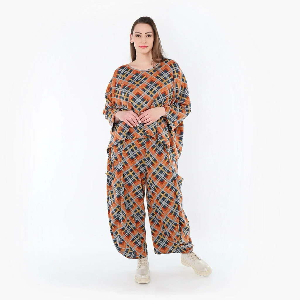 AKH Fashion 3018 Jeté, orange-bleu-gris