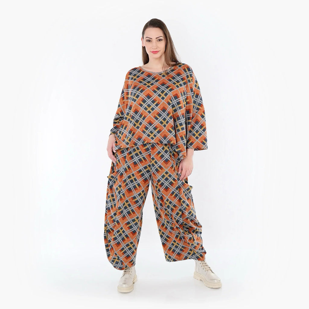 AKH Fashion 3018 Jeté, orange-bleu-gris