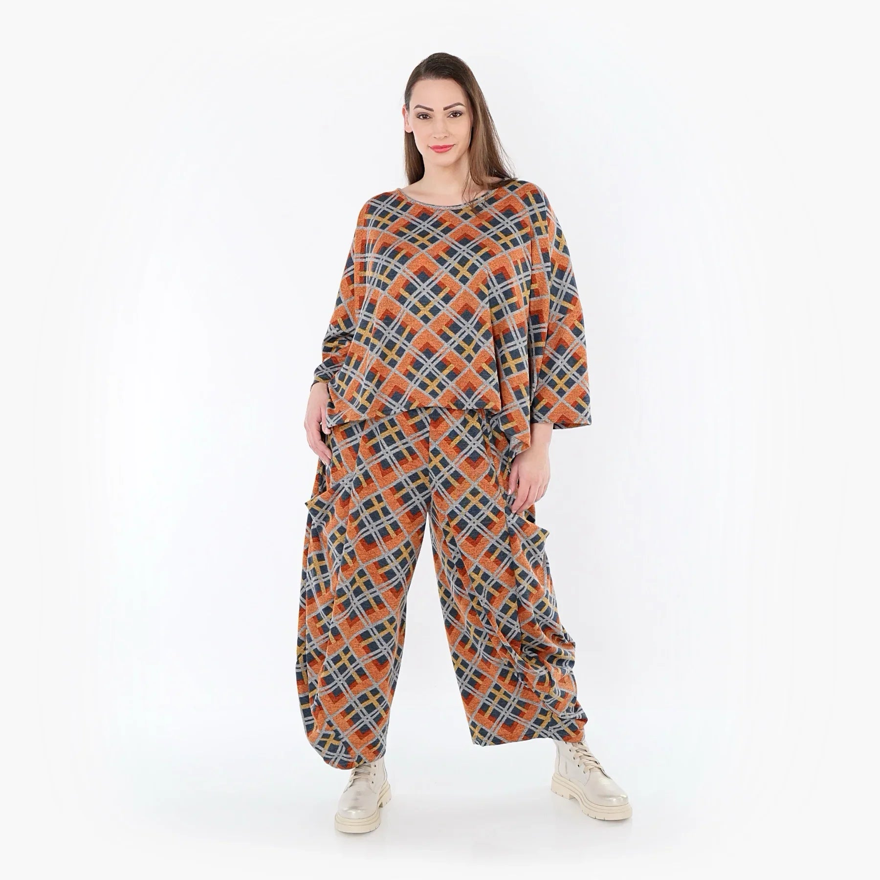 AKH Fashion 3018 Jeté, orange-bleu-gris