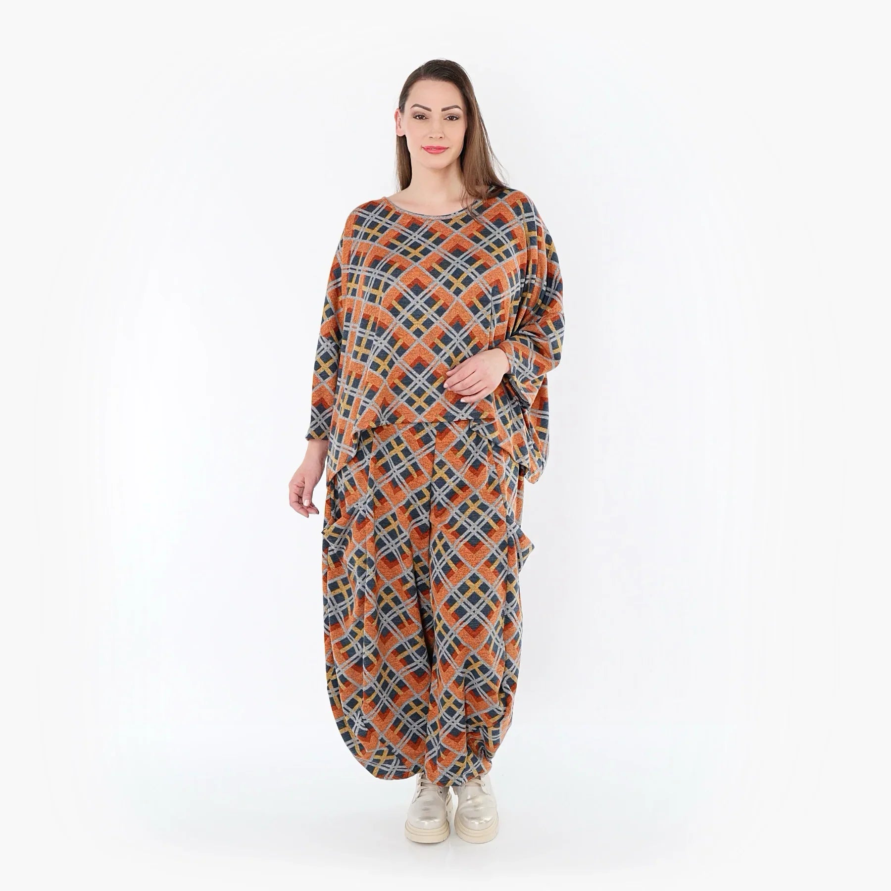 AKH Fashion 3018 Jeté, orange-bleu-gris
