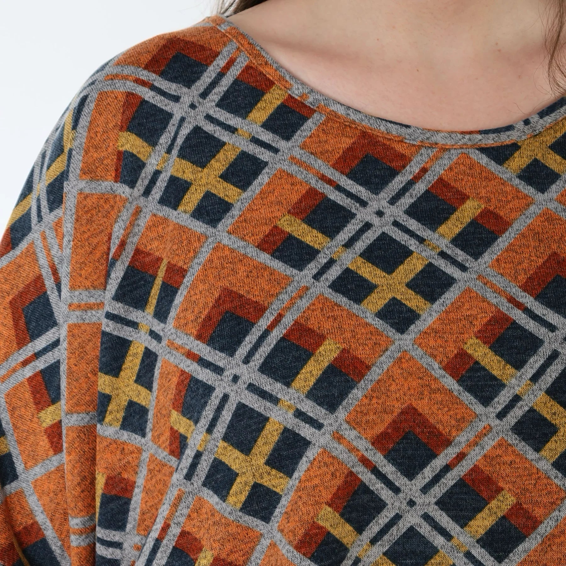 AKH Fashion 3018 Jeté, orange-bleu-gris
