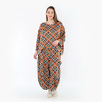 AKH Fashion 8069 Pantalon, Orange-Bleu-Gris