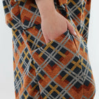 AKH Fashion 8069 Pantalon, Orange-Bleu-Gris