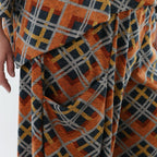 AKH Fashion 8069 Pantalon, Orange-Bleu-Gris