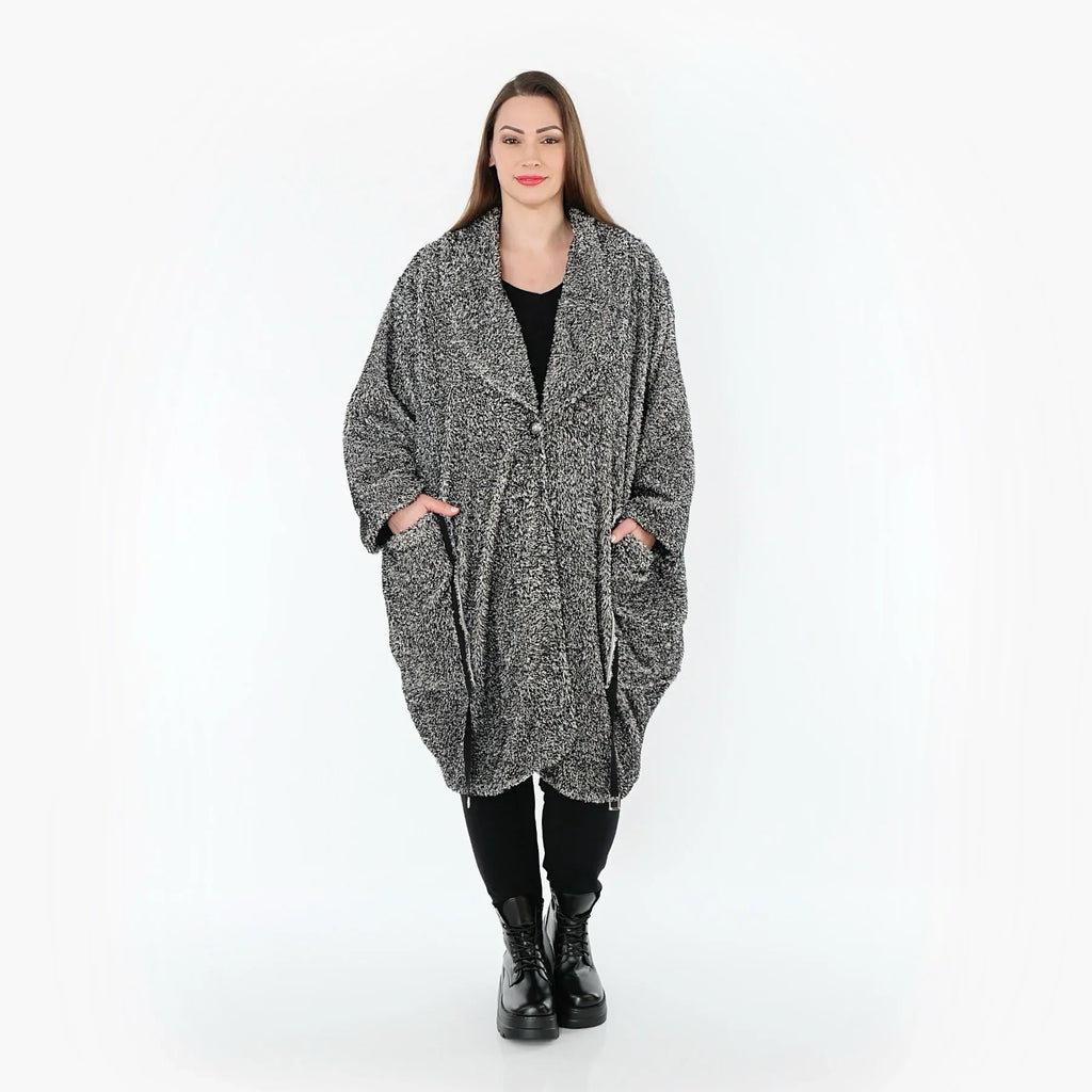 AKH Fashion 7164 Manteau, Noir et blanc