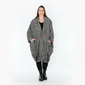 AKH Fashion 7164 Manteau, Noir et blanc