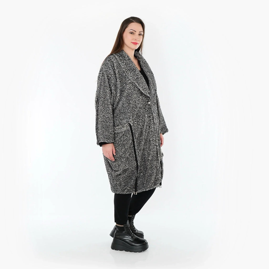 AKH Fashion 7164 Manteau, Noir et blanc
