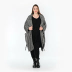 AKH Fashion 7164 Manteau, Noir et blanc