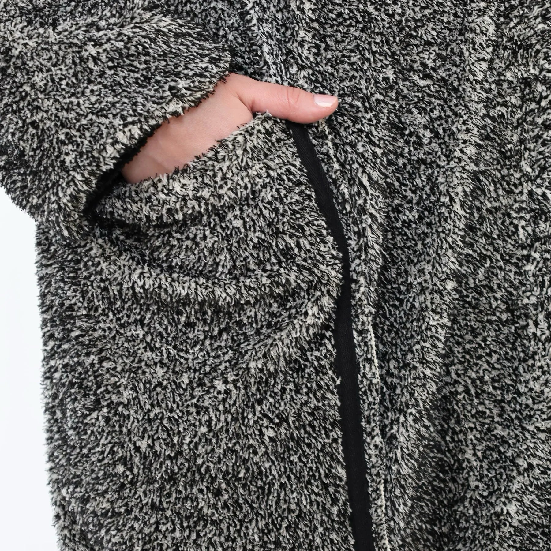 AKH Fashion 7164 Manteau, Noir et blanc