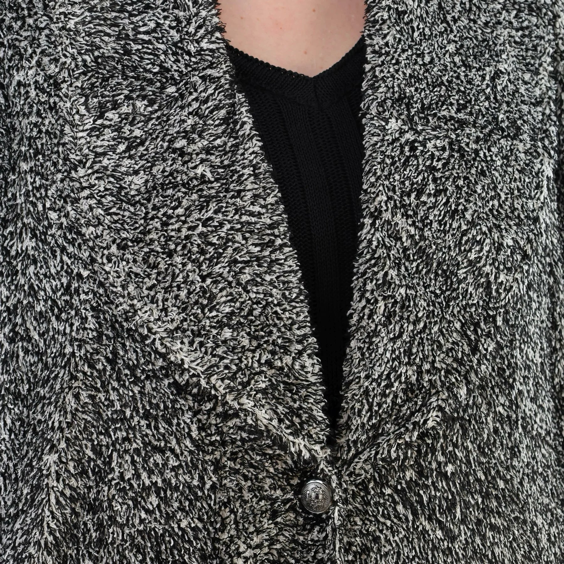 AKH Fashion 7164 Manteau, Noir et blanc