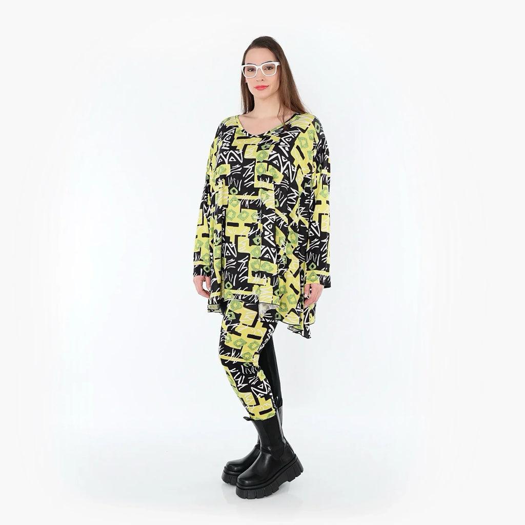 AKH Fashion 593 Big Shirt, jaune-multicolore