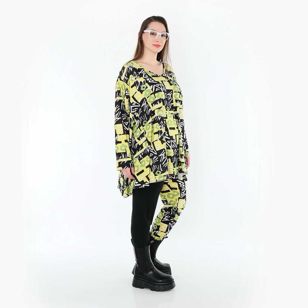 AKH Fashion 593 Big Shirt, jaune-multicolore
