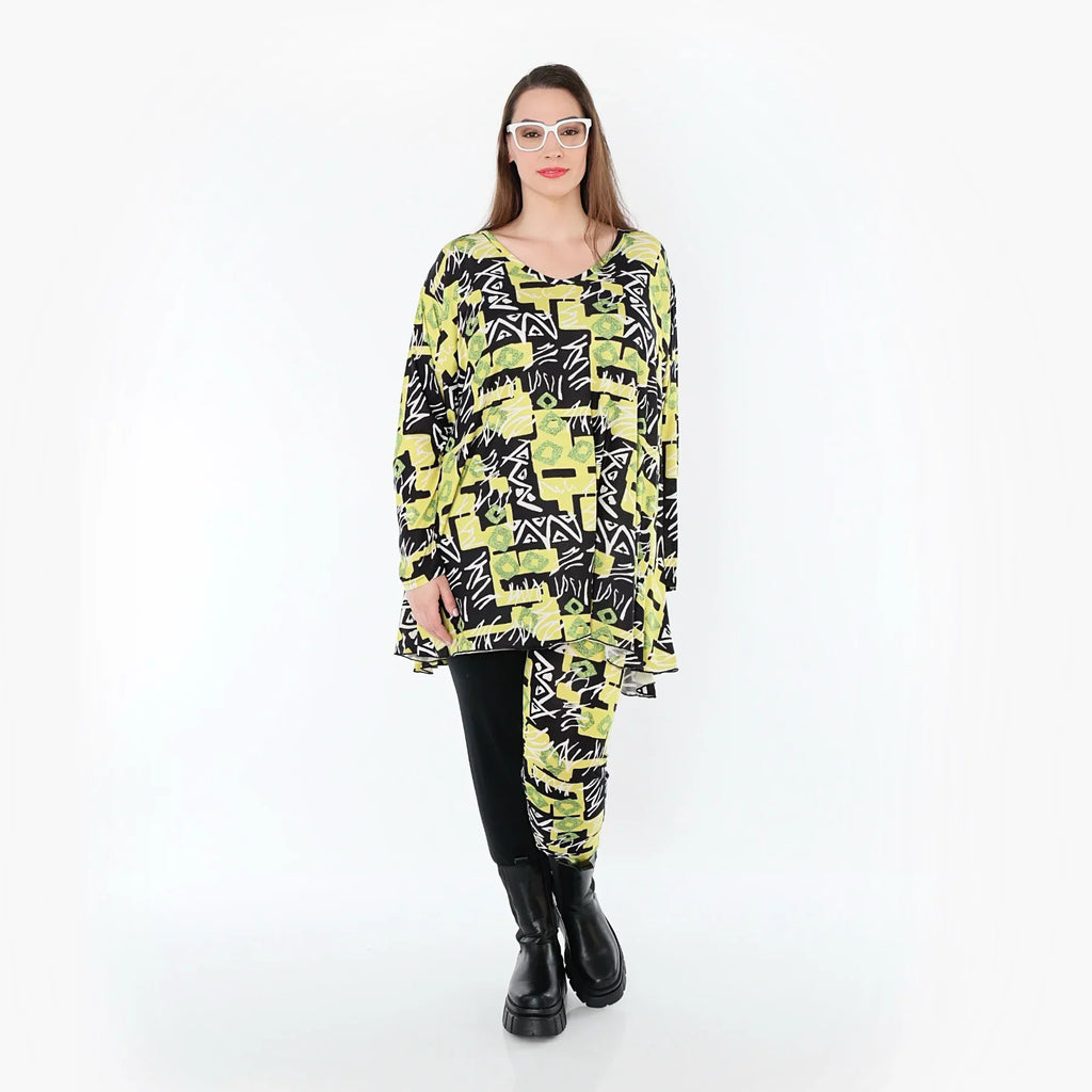 AKH Fashion 593 Big Shirt, jaune-multicolore