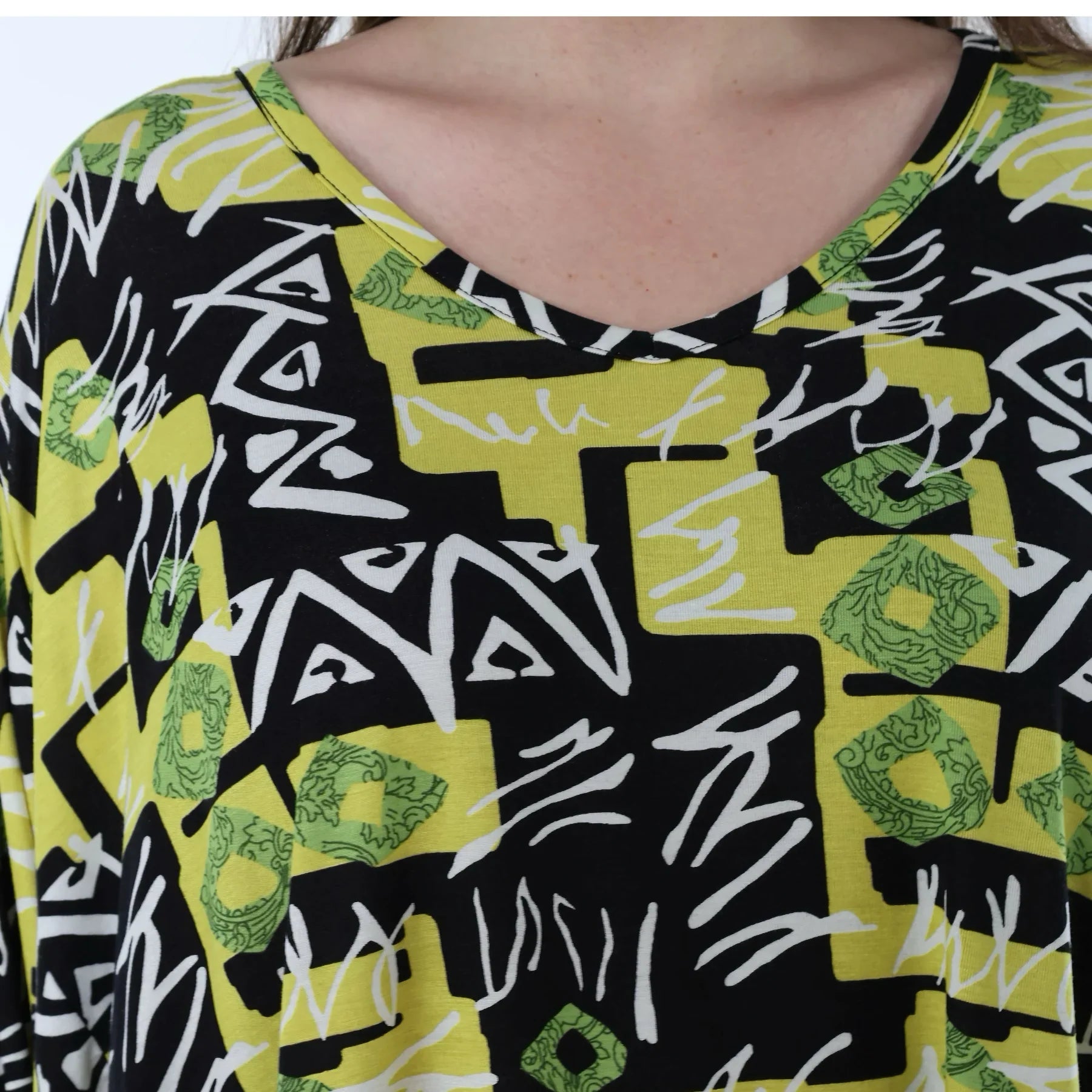 AKH Fashion 593 Big Shirt, jaune-multicolore