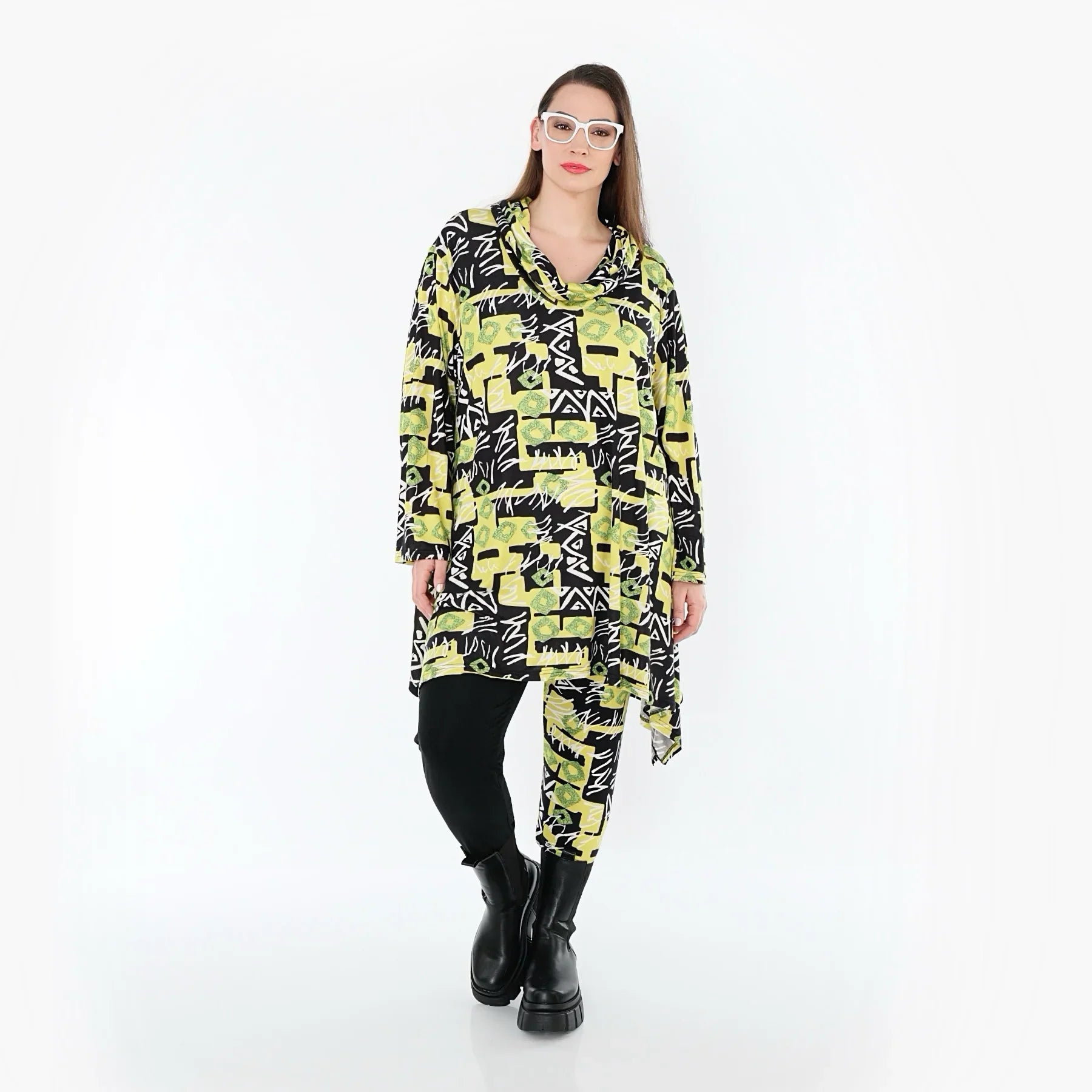 AKH Fashion 3371 Grand T-shirt, Jaune-Multi