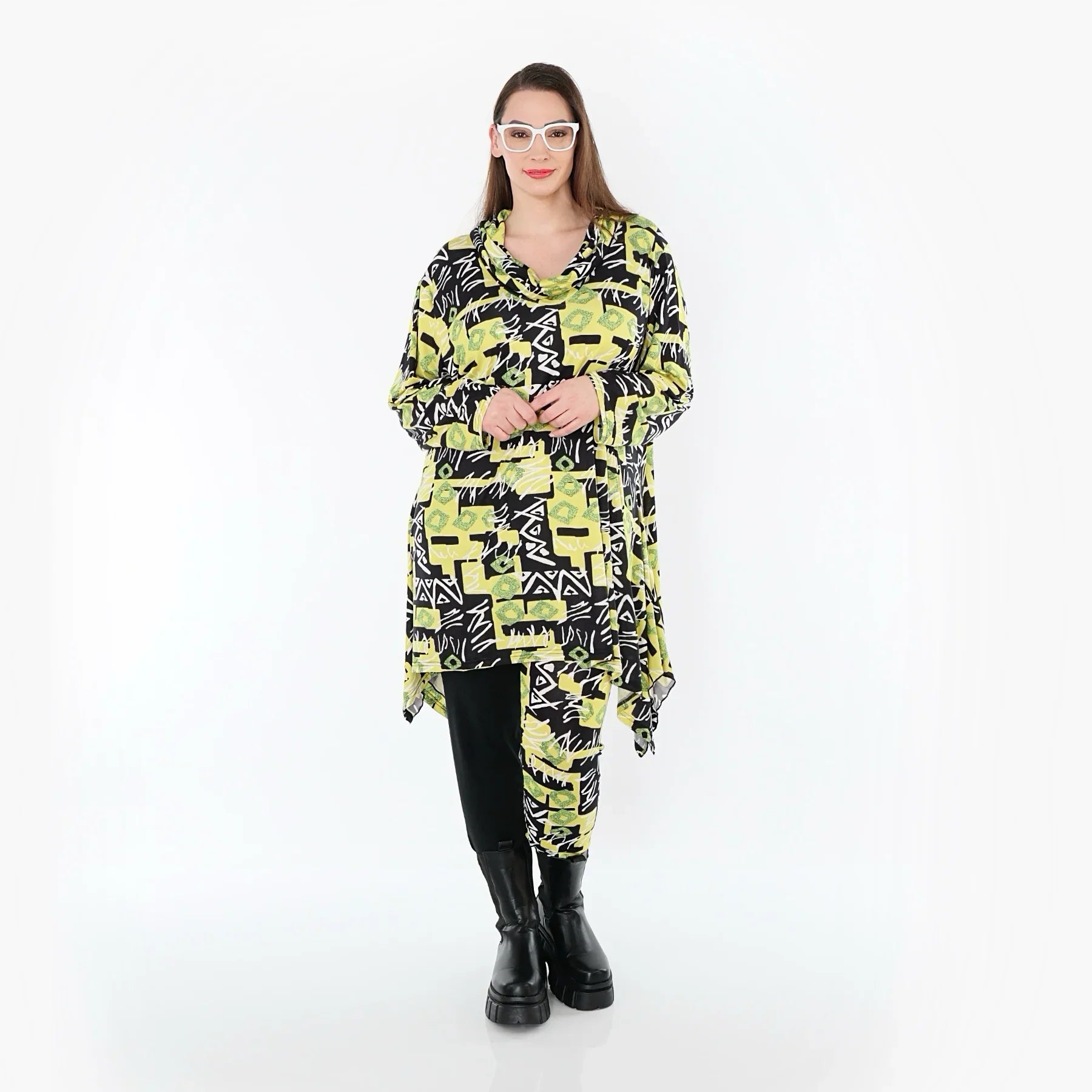 AKH Fashion 3371 Grand T-shirt, Jaune-Multi