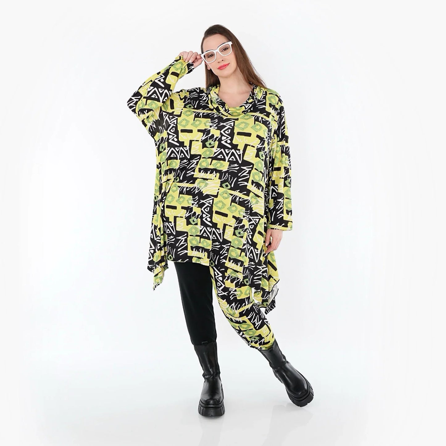 AKH Fashion 3371 Big Shirt, Gelb-Multi