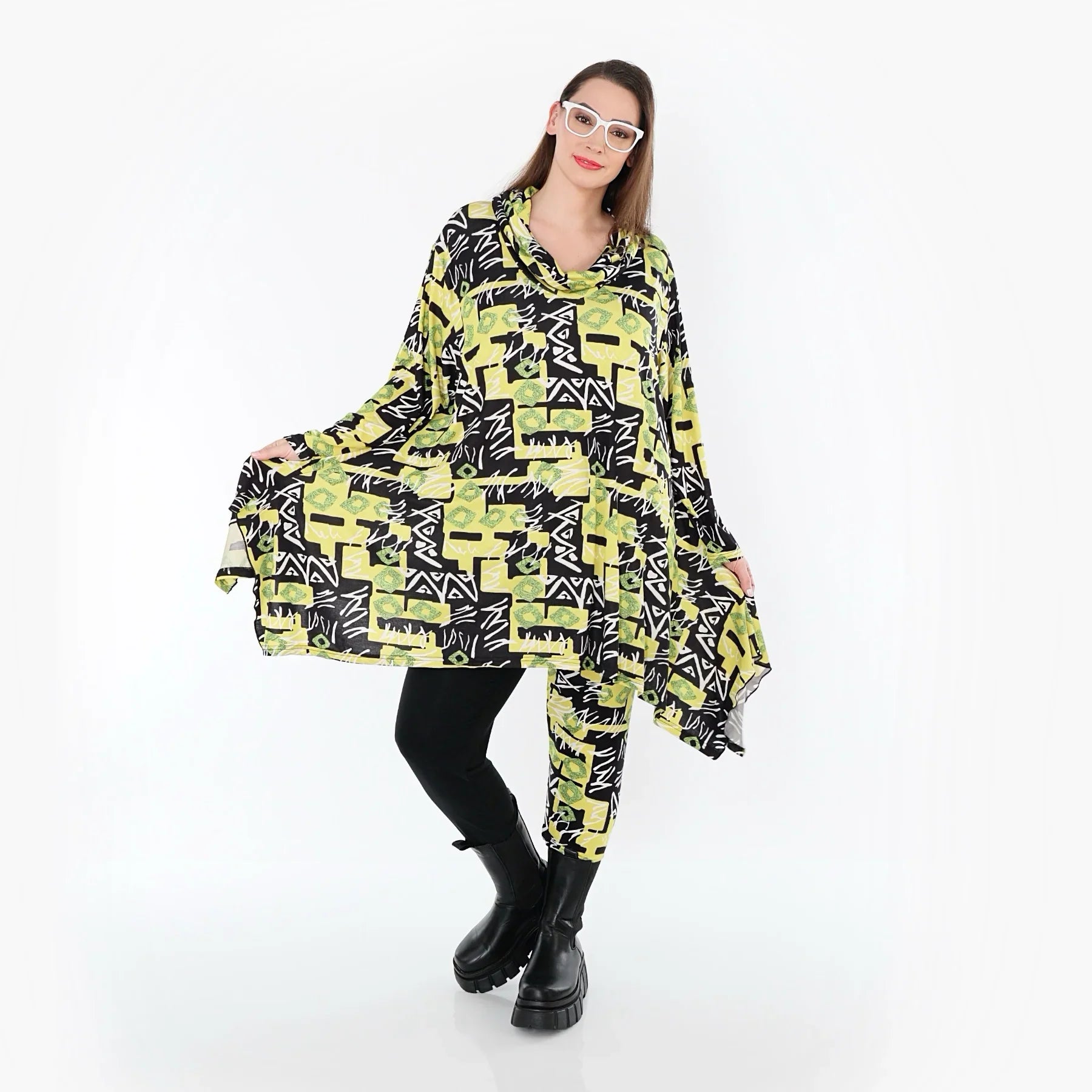 AKH Fashion 3371 Grand T-shirt, Jaune-Multi