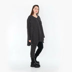 Chemise grande taille AKH Fashion 593, noire et blanche