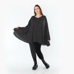 Chemise grande taille AKH Fashion 593, noire et blanche