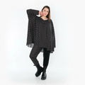 Chemise grande taille AKH Fashion 593, noire et blanche