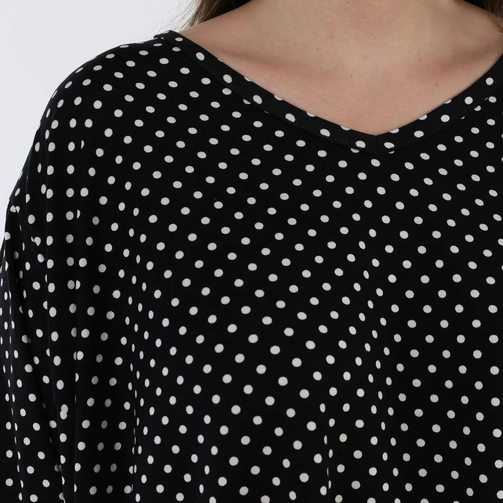 Chemise grande taille AKH Fashion 593, noire et blanche