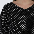 Chemise grande taille AKH Fashion 593, noire et blanche