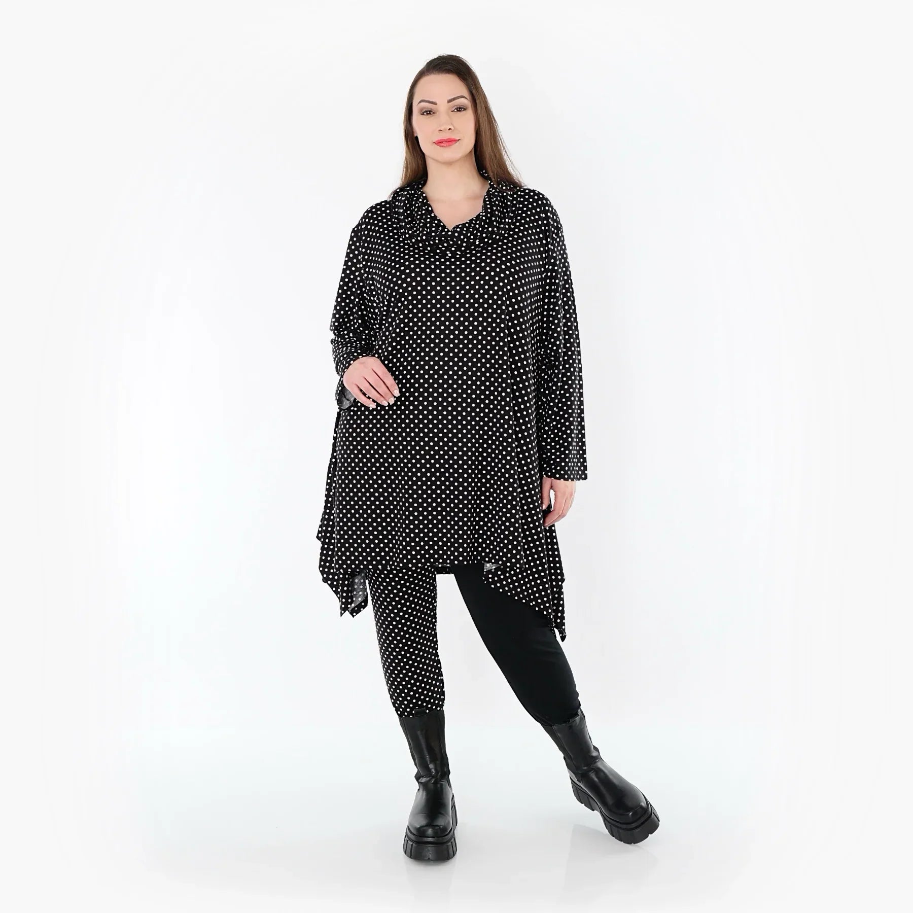 AKH Fashion 3371 Grand T-shirt, Noir-Blanc